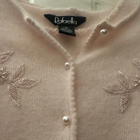 New Baby Pink Embroidered Angora blend Sweater Set - Picture 7 of 12
